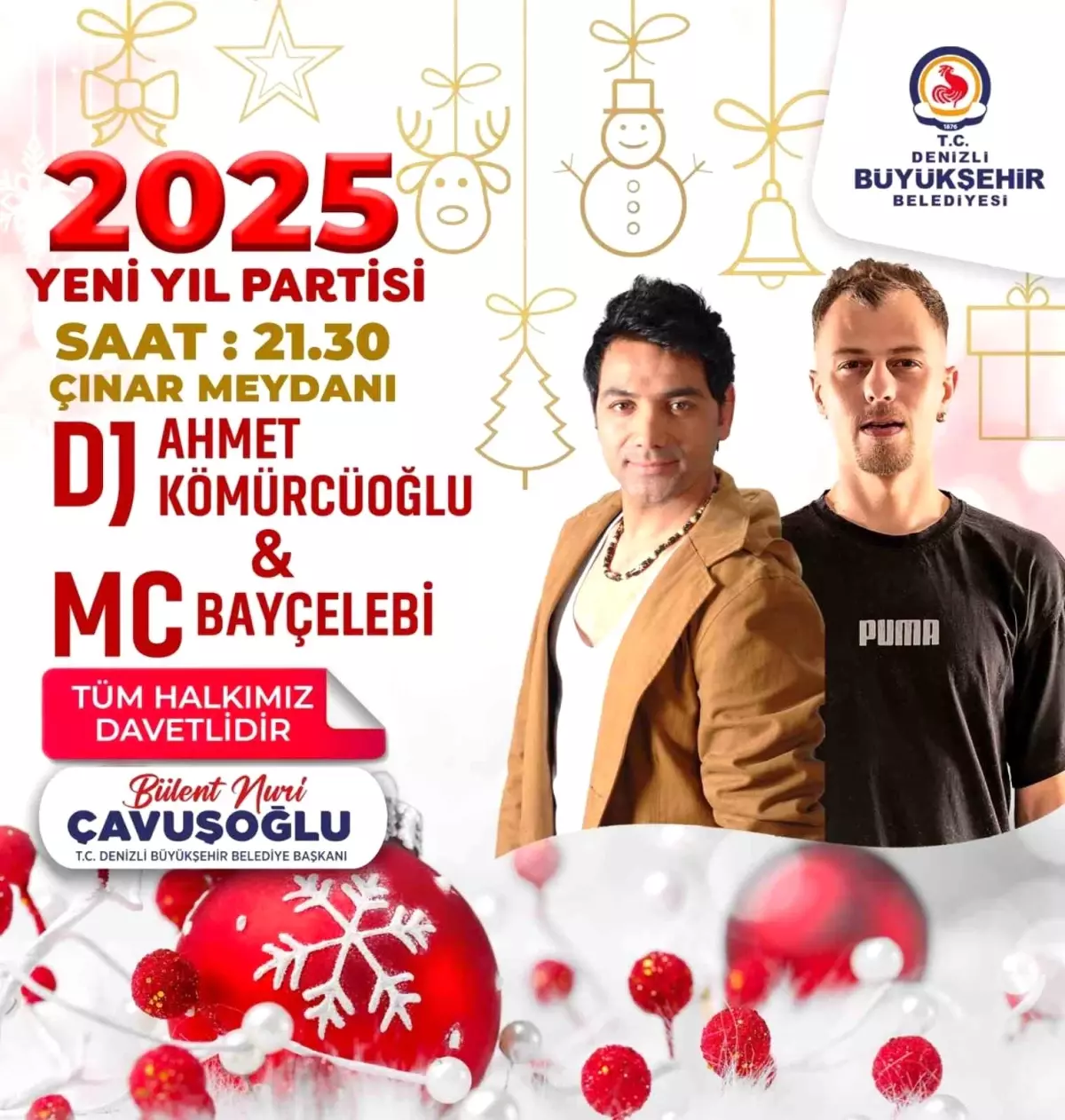 Denizli’de Yeni Yıl Coşkusu: Müzik ve Eğlence Dolu Etkinlik